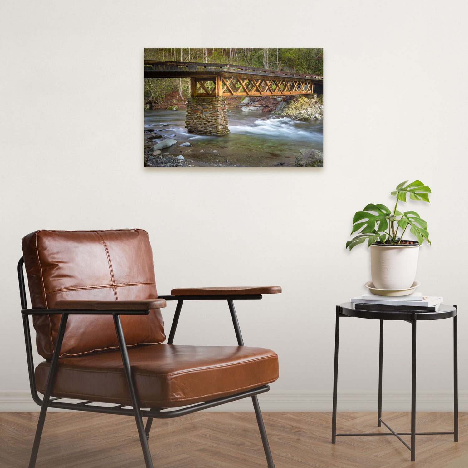 Bridge canvas wall print in the Great Smoky Mountains 