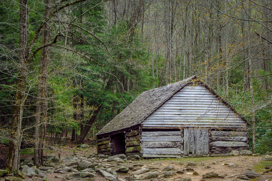 Bud Ogle barn on the Roaring Fork Motor Trail in the Smoky Mountains National Park