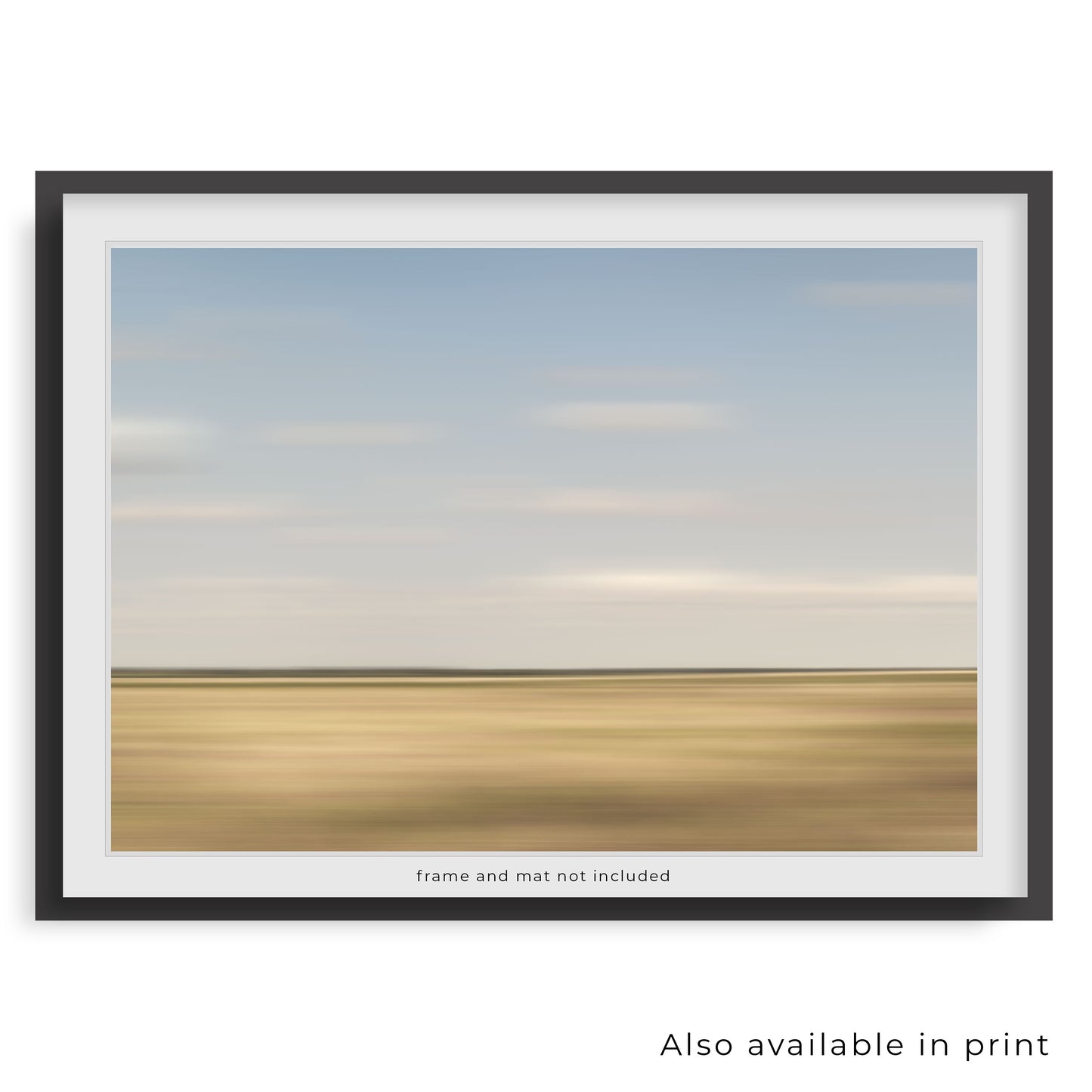 The Abstract Prairie photograph is beautifully presented as a framed print, showing this photograph is also available as a paper print. Please note that the frame and mat shown are for display purposes only and are not included in the purchase.