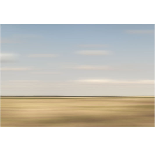 Abstract prairie nature photography print featuring soft, blended colors that convey the movement of the landscape.