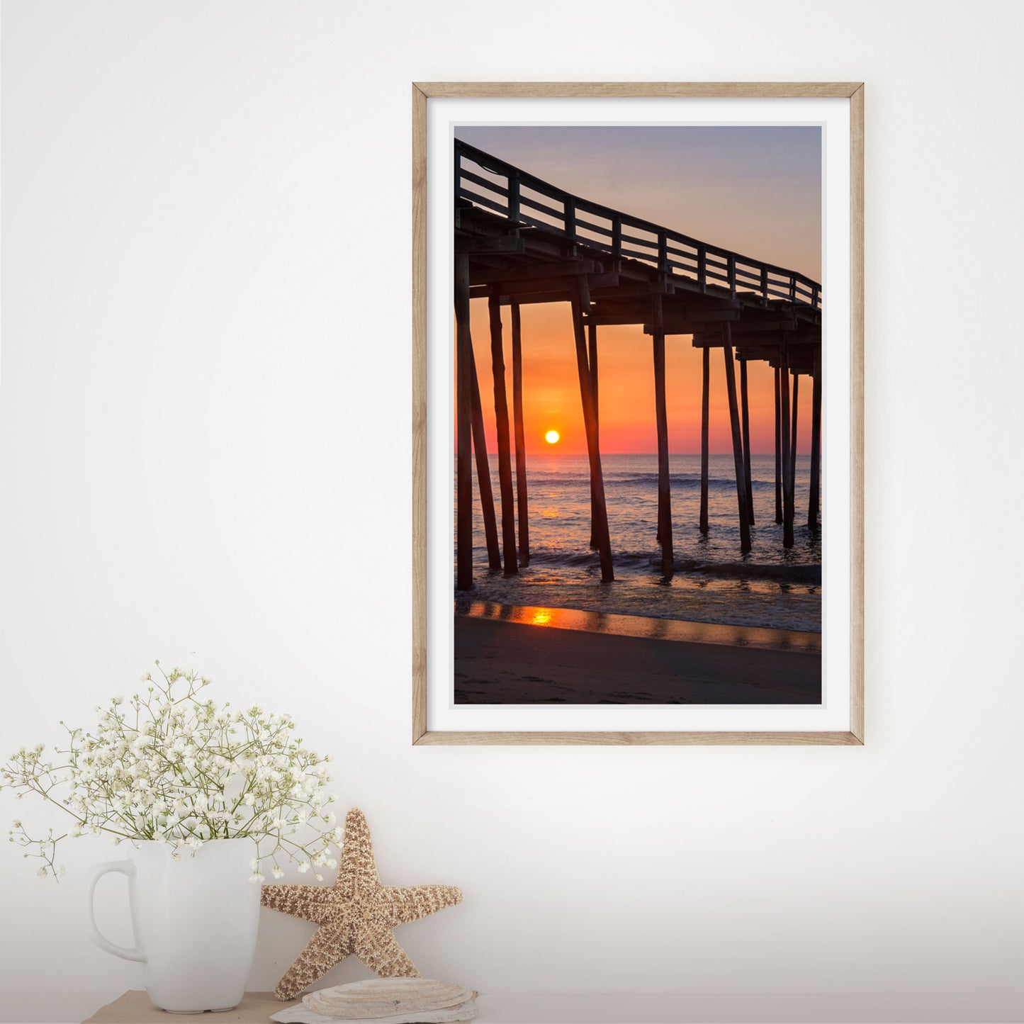 Photography print featuring Avon Pier in the Outer Banks of North Carolina at sunrise