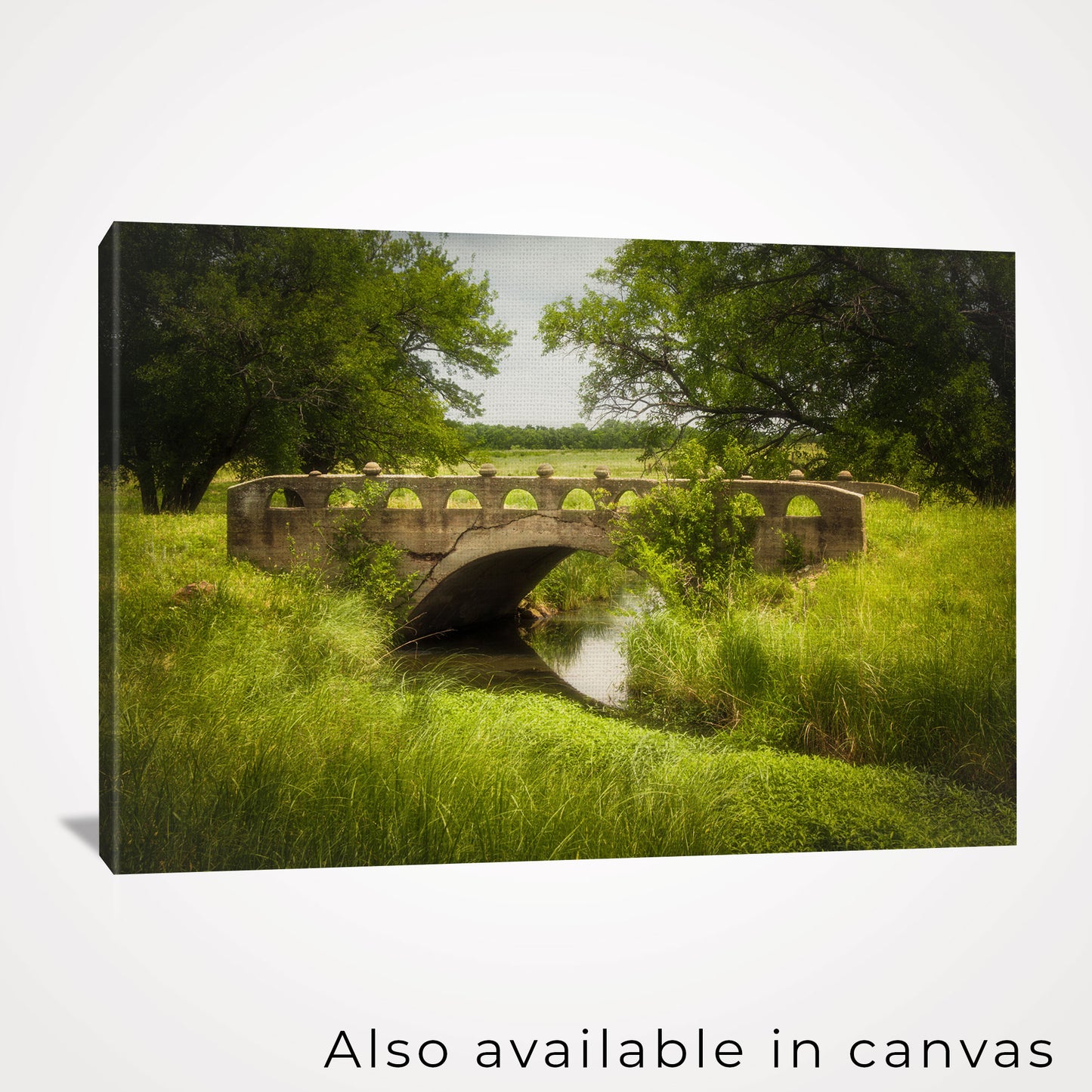 The photograph is beautifully presented on a gallery-wrapped canvas, showing this bridge photograph is also available as a canvas print for those interested in a ready-to-hang solution.