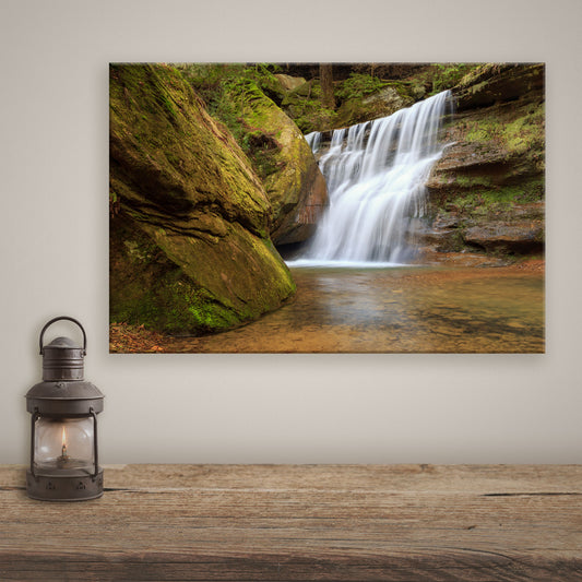 Experience nature's charm with this Hocking Hills waterfall print.