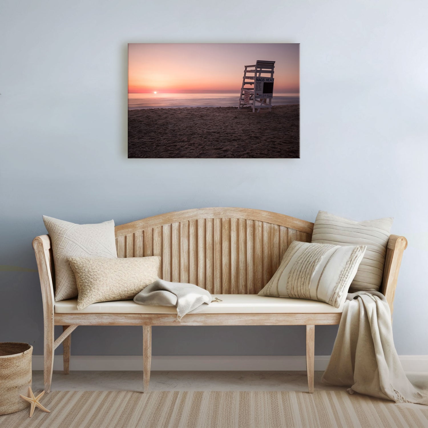 nags head beach sunrise canvas print in entryway