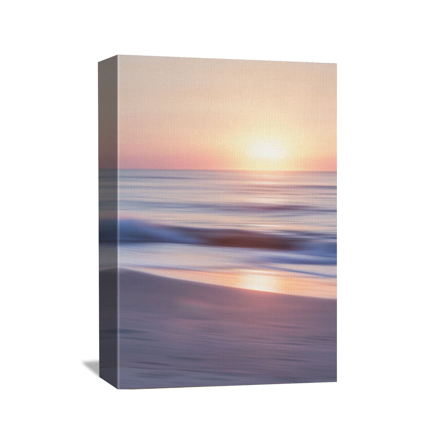 Coastal wall art of Ocean Sunrise, depicting a tranquil dawn scene from the Outer Banks, available in canvas format with various sizes.