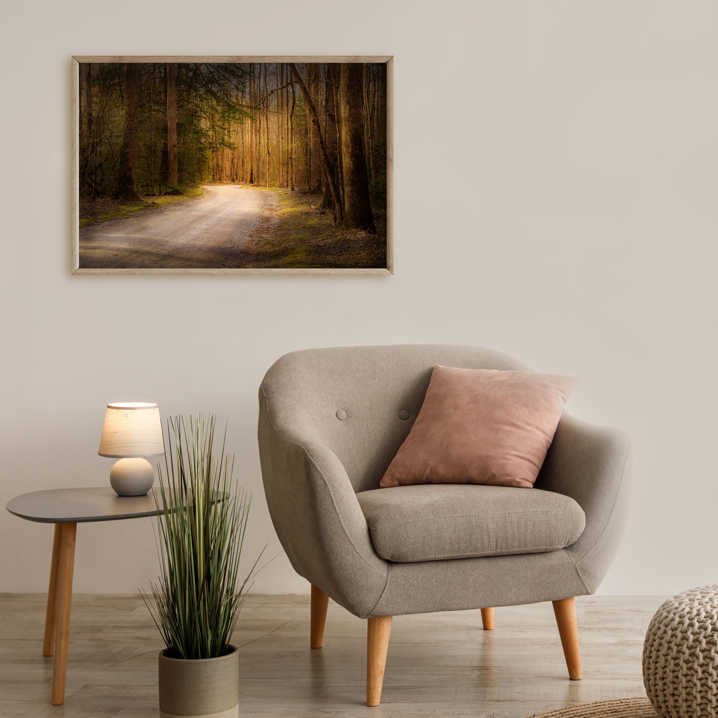 Smoky mountain wall art print featuring a road in the national park