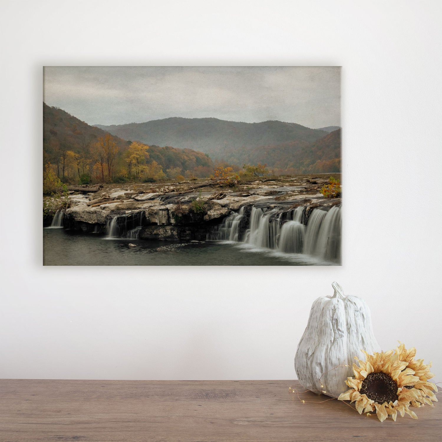 Canvas wall art of Sandstone Waterfalls in West Virginia