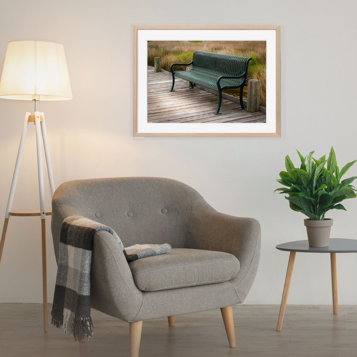 Find Your Perfect Moment of Peace with Our Seaside Bench Coastal Wall Art Print." 