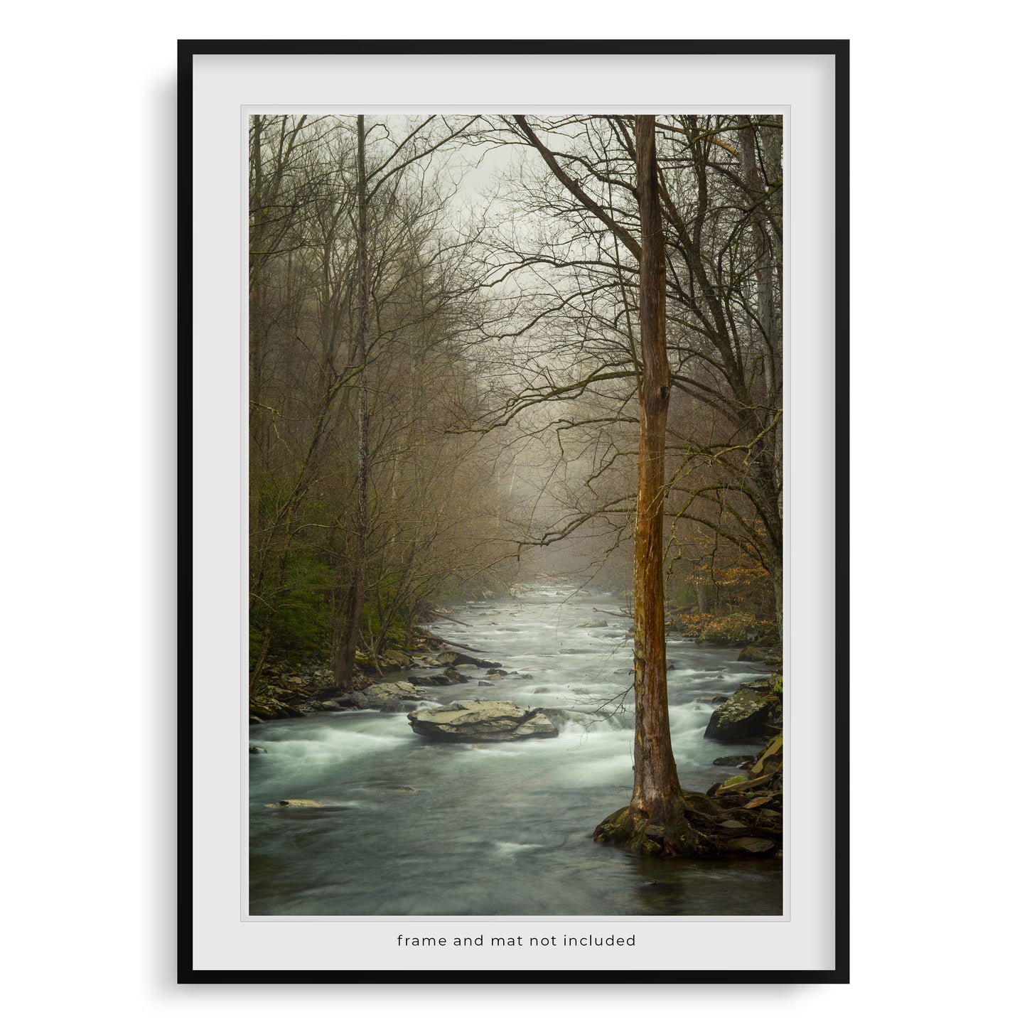 Image displaying a wall art print within a thin black frame and white mat, meant to inspire potential display options. The actual product is the print only; the frame and mat are not included with purchase.