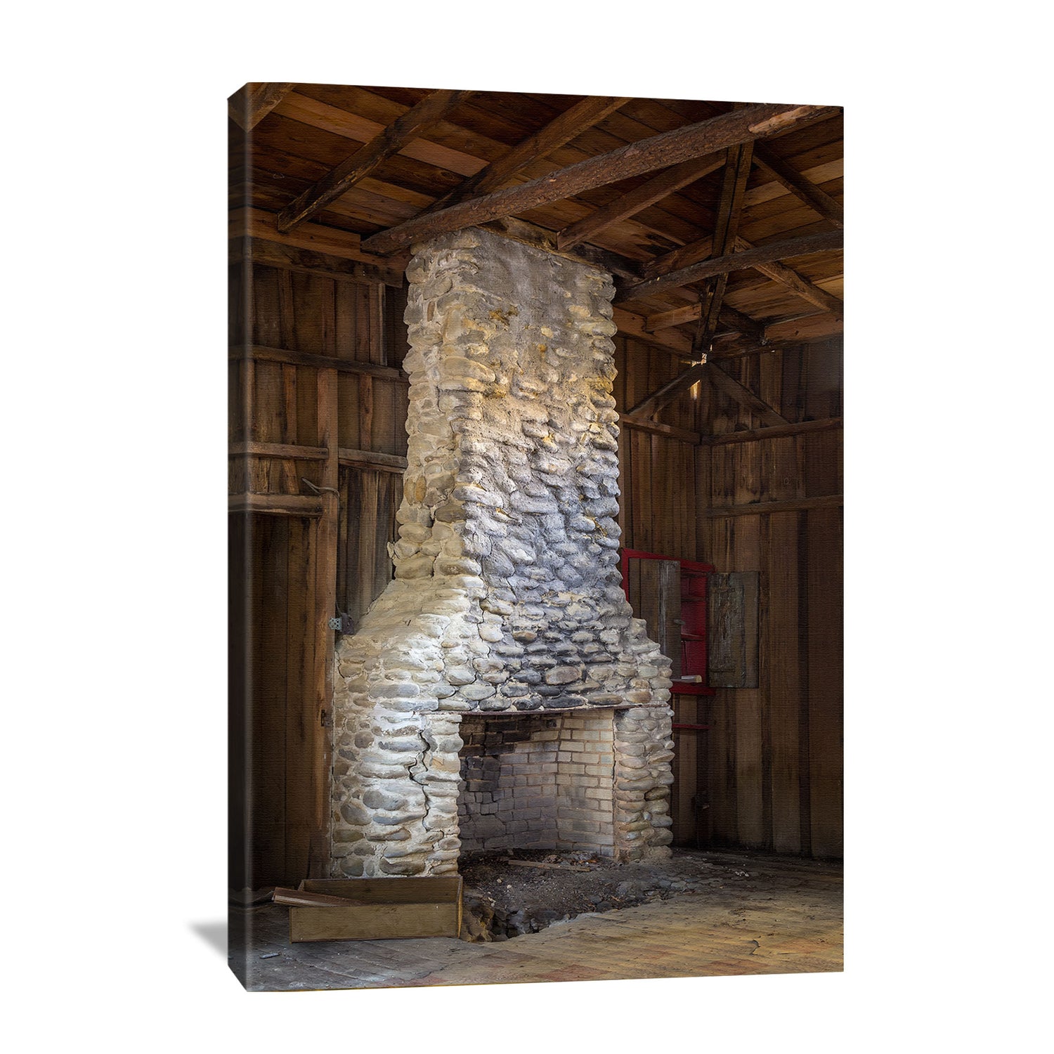 fireplace architecture canvas of a cottage in elkmont in the smoky mountains