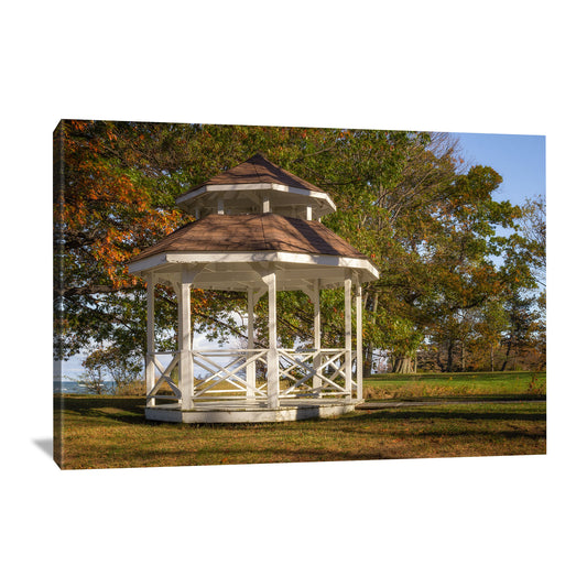 Fall at the gazebo in Evangola State Park