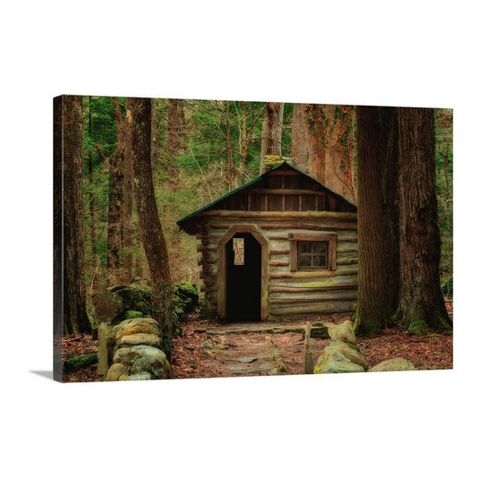 smoky mountains elkmont cabin on canvas