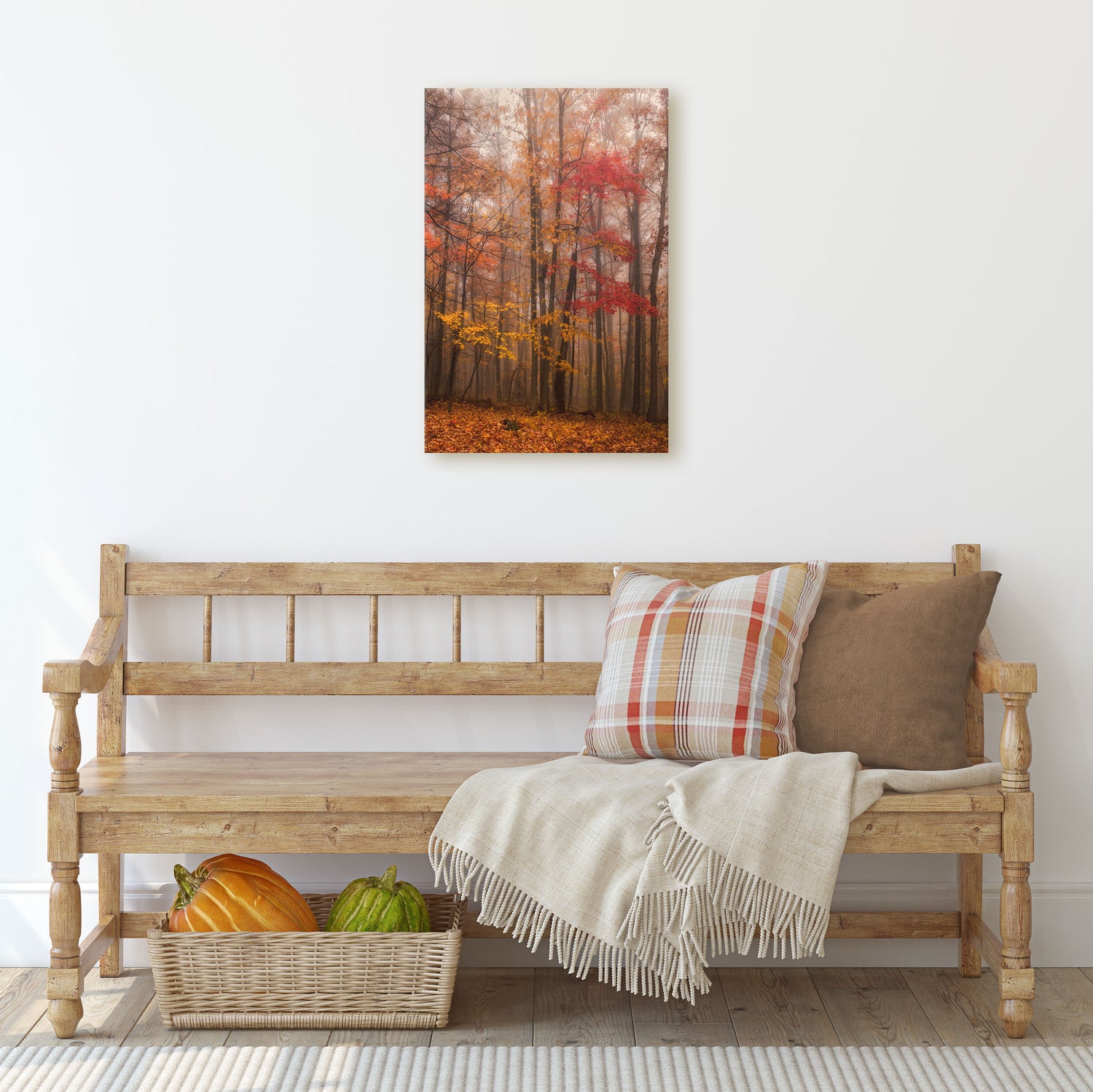 wall art canvas of fall in the forest
