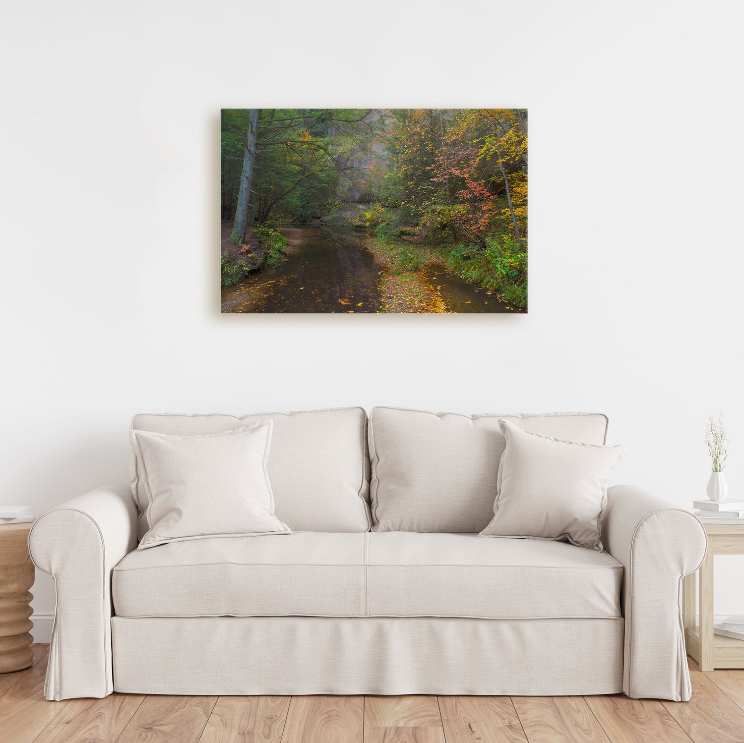 ohio canvas wall art of old mans creek in hocking hills