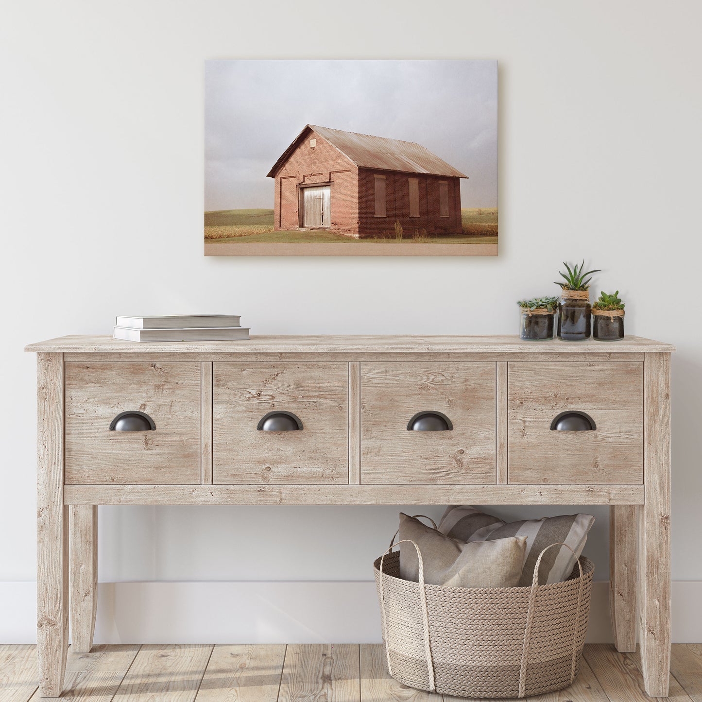 photography canvas of a one room schoolhouse
