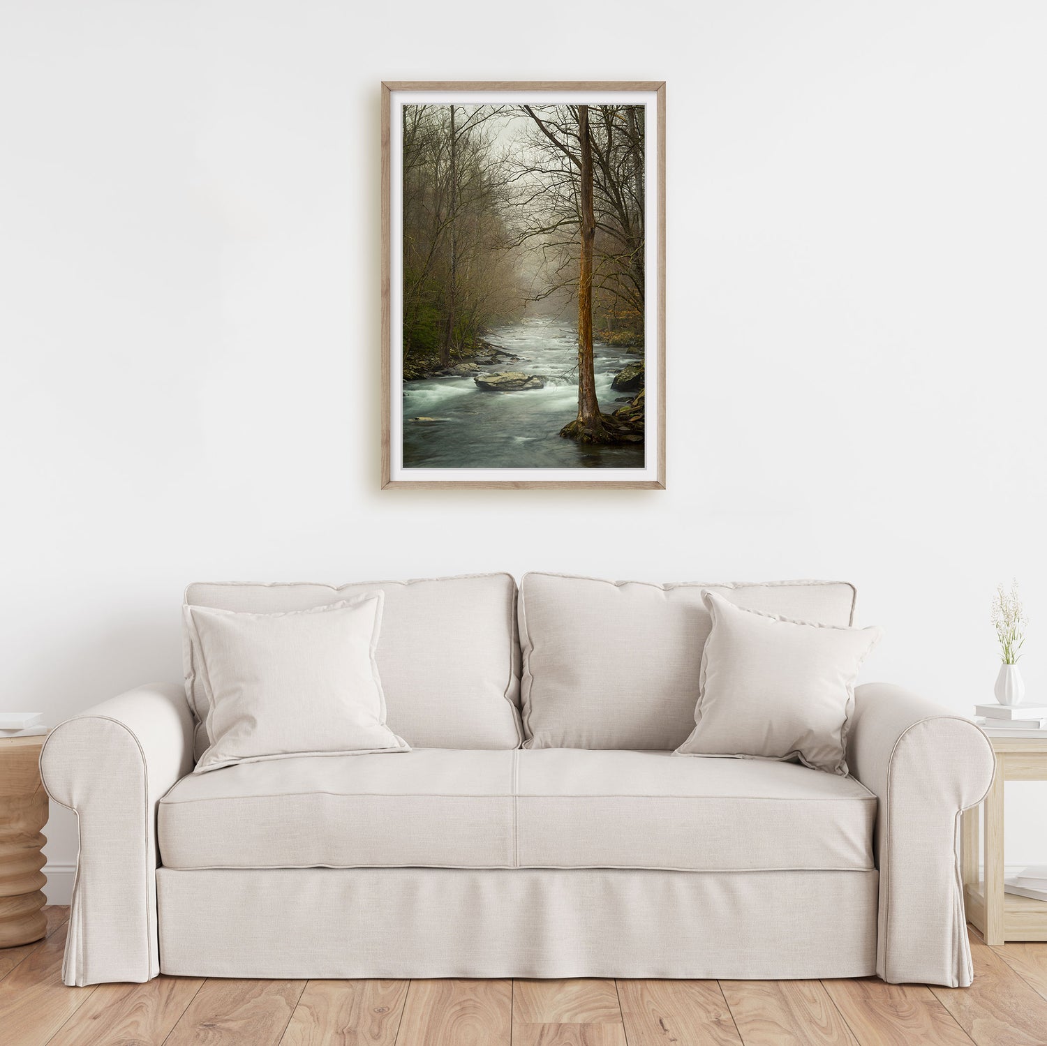 Featuring the misty vistas of the Great Smoky Mountains National Park, this photography print is a testament to the park&#39;s enduring allure as a subject of nature wall art.