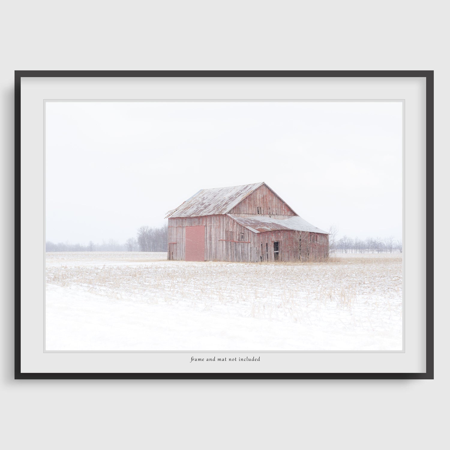 winter barn photography print framed